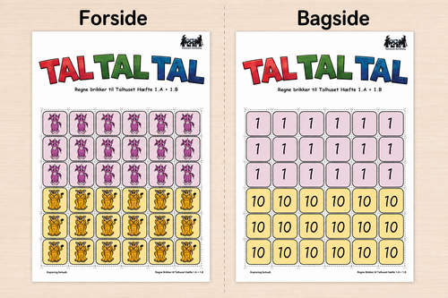 TAL TAL TAL Regnebrikker til Hæfte 1-A