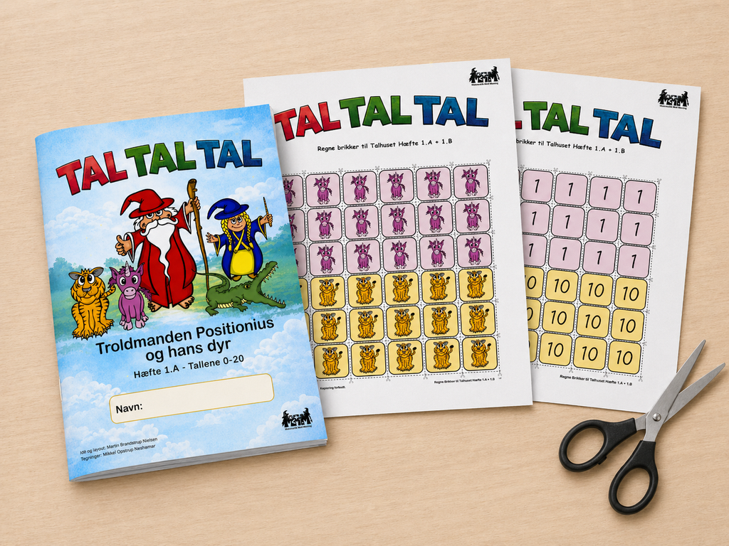 TAL TAL TAL Hæfte 1-A inkl. Regnebrikker